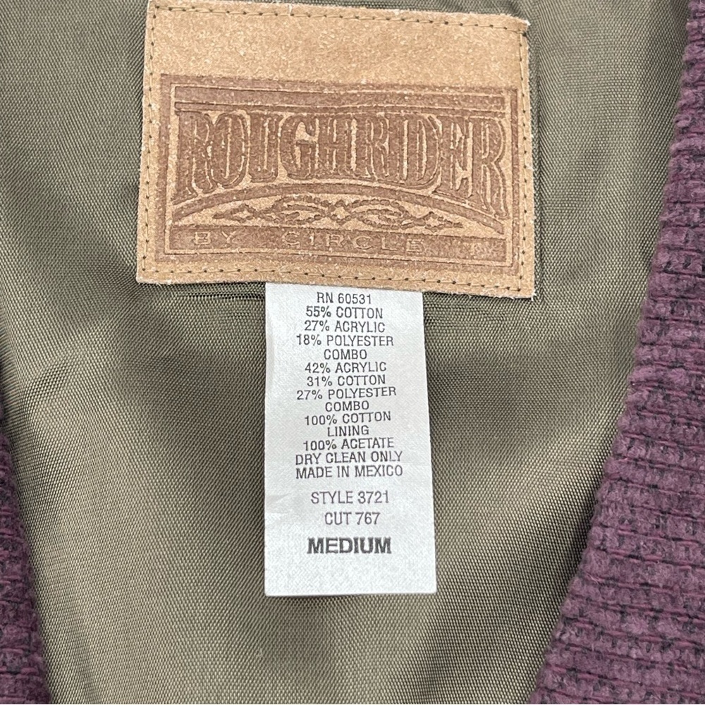 VTG Roughrider by Circle T Womens Sz Med Western Vest Southwest Aztec Purple - Picture 8 of 9